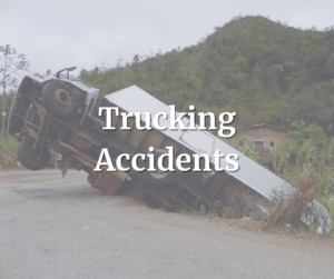 Trucking accident results in truck being stuck in ditch. Truck accident lawyer tripp was around the corner